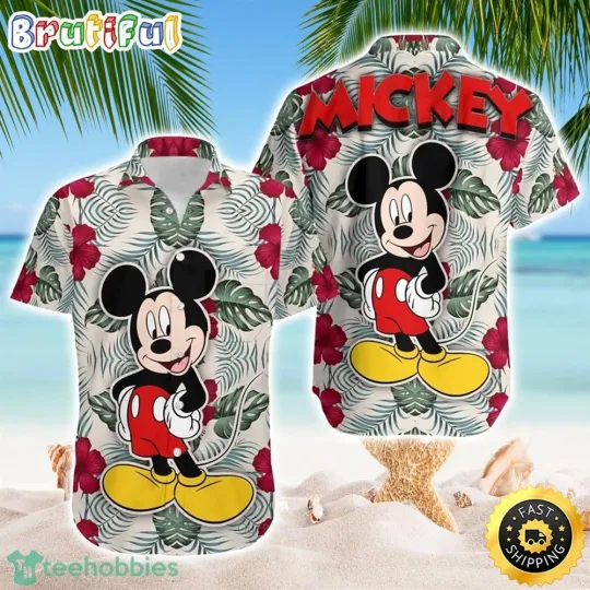 Discover Mickey Tropical Flower Disney Hawaiian Shirt
