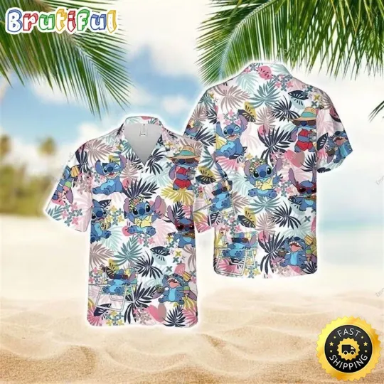 Discover Funny Disney Stitch Hawaiian Shirt Beach Gift For Friend