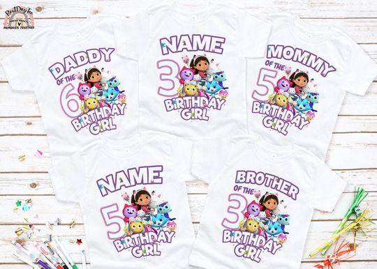 Discover Custom Dollhouse Birthday Shirt: Gabbys Dollhouse Matching Family Tee