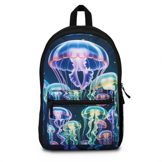 Discover Jellyfish Art Backpack, Eco-Friendly School Travel Bag