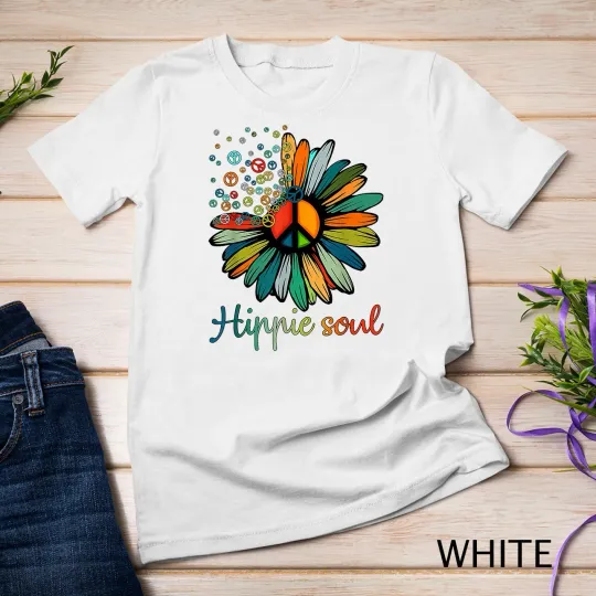 Discover Daisy Peace Sign Hippie Soul Tshirt Flower Lovers Gifts T-Shirt Unisex T-shirt