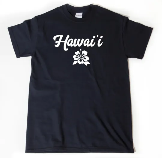 Discover Hawaii Hibiscus T-Shirt Flower Hawaii Vacation Tee Shirt Cotton Hawaiian Shirt
