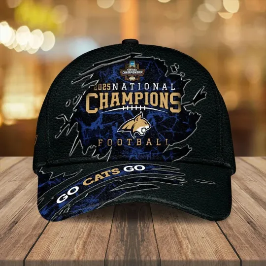 Discover State Bobcats Football 2025 National Champions Classic Cap