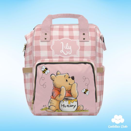 Discover Personalized Pooh Diaper Backpack, Nursery Bag