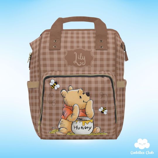 Discover Personalized Pooh Diaper Backpack, Nursery Bag