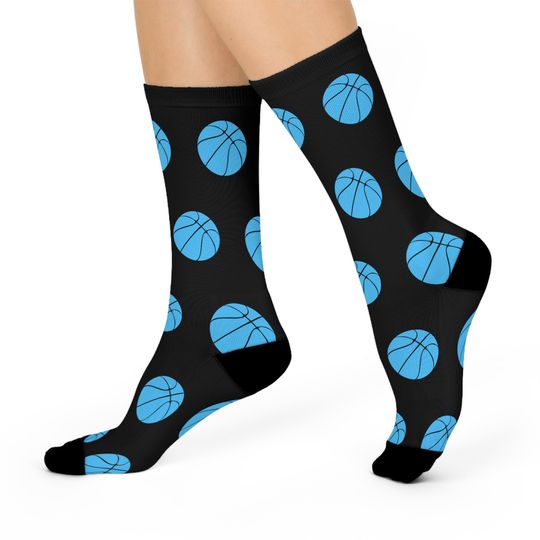 Discover Basketball Crew Socks (Blue & Black)