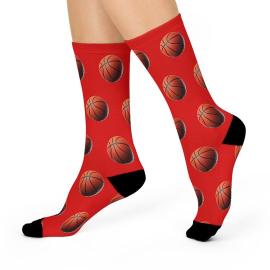 Discover Basketball Crew Socks (Red)