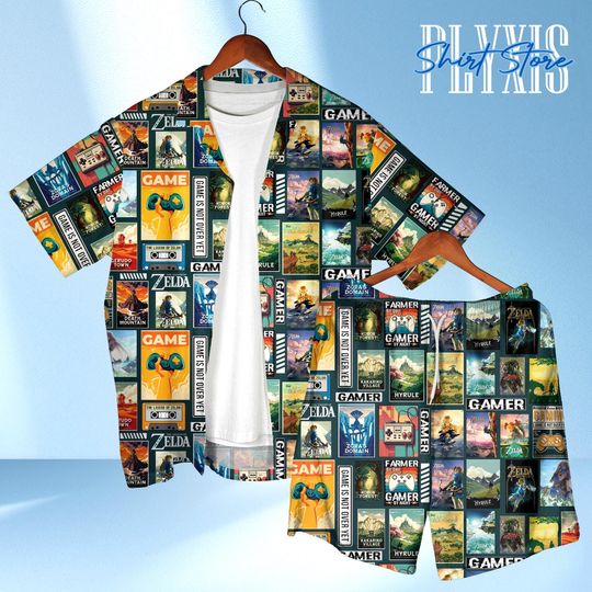 Discover Game Film Art Hawaiian Shirt Cinema Journey Through Gaming Worlds, Summer Shirt Gamer Gifts
