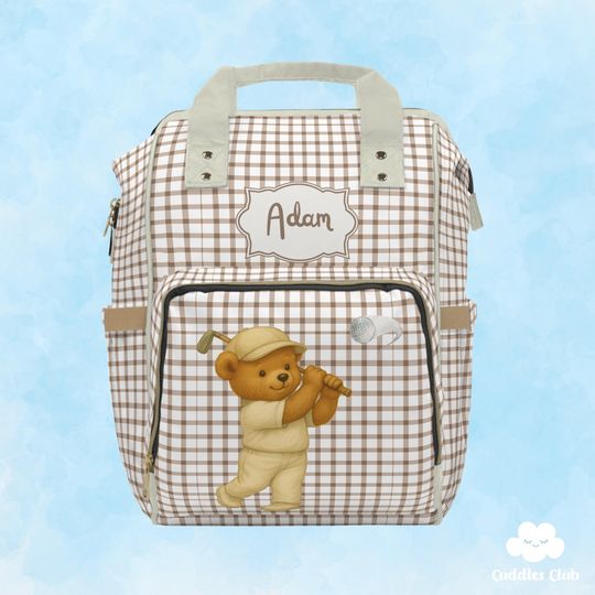 Discover Personalized Golf Teddy Bear Diaper Bag Backpack