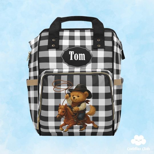 Discover Personalized Cowboy Teddy Bear Diaper Bag Backpack