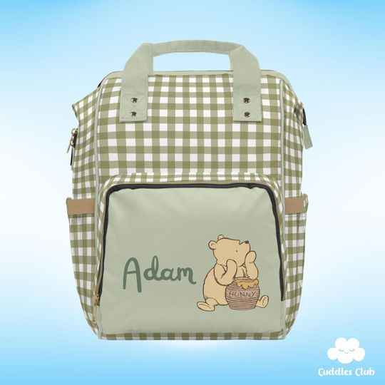 Discover Personalized Pooh Diaper Backpack, Nursery Bag