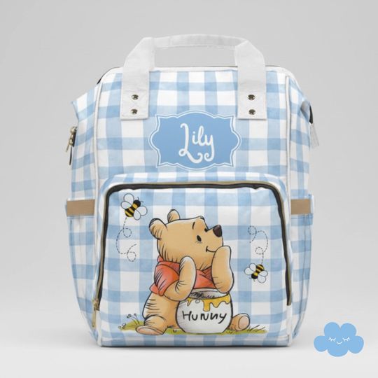 Discover Personalized Pooh Diaper Backpack, Nursery Bag