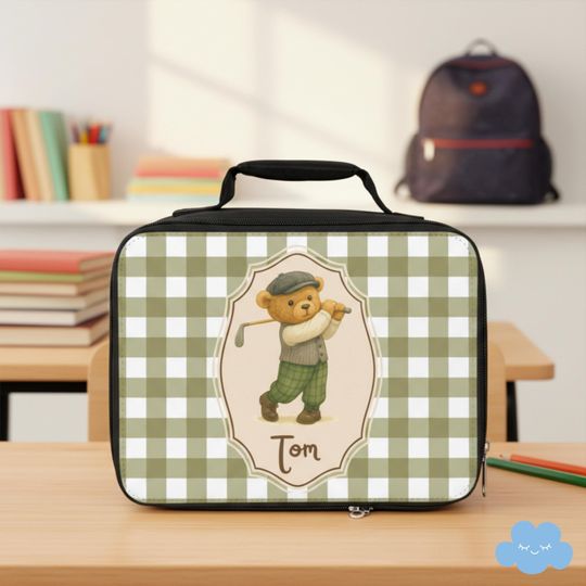 Discover Personalized Golf Teddy Bear Lunch Bag, Kids Baby Gift
