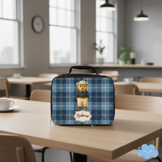 Discover Personalized Lunch Bag, Preppy Teddy Bear Lunch Box