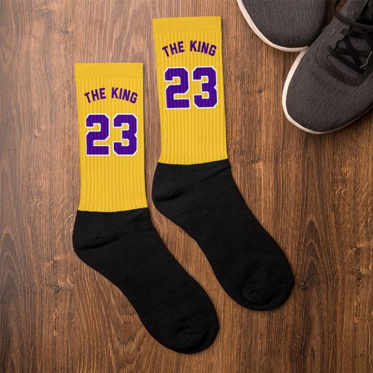 Discover Lebron James #23 Socks; Lakers Nba Socks; Los Angeles Lakers Socks; Premium Basketball Socks; Warm Comfortable Sports Socks - UNISEX SOCKS