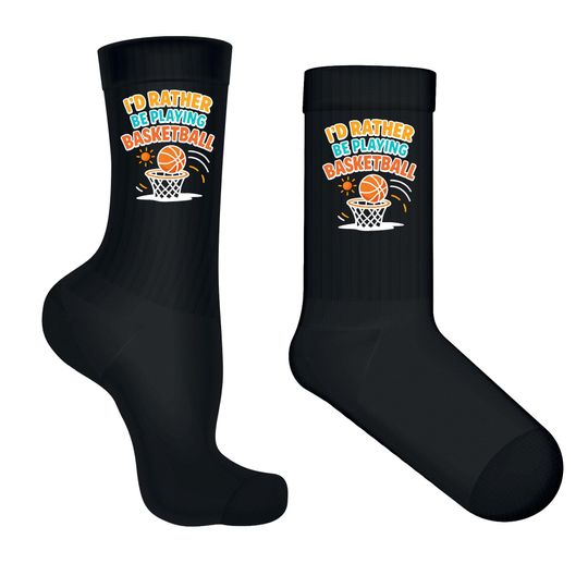 Discover I'd Rather Be Playing Basketball Socks | Funny Novelty Socks