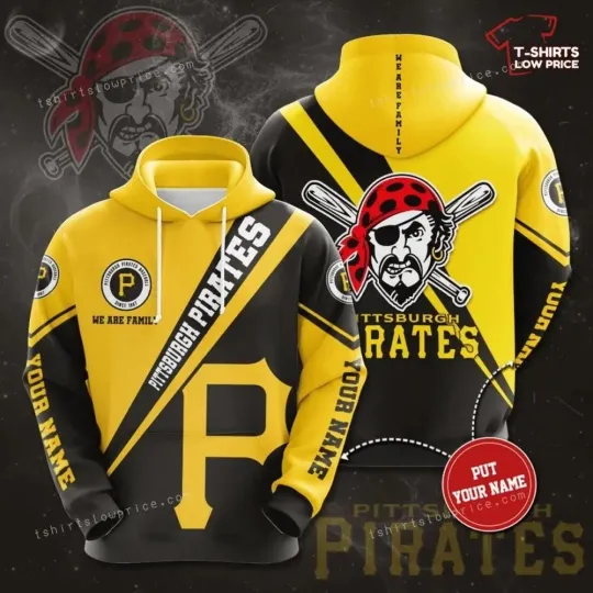 Discover Personalized Pittsburgh Baseball Team Piratess 3D Hoodie, Unisex Adults S-5XL
