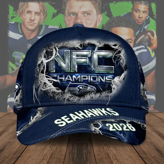 Discover Seahawks 2025 NF.C Champions Classic Cap