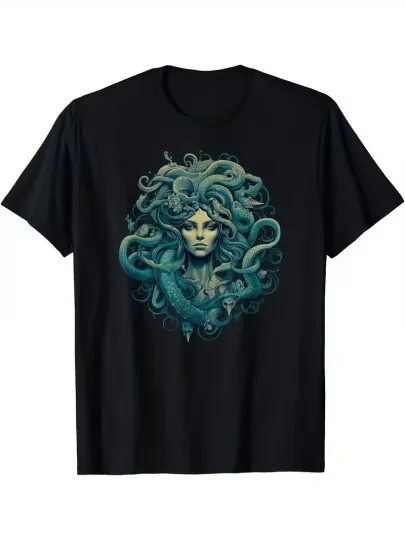 Discover Medusa Greek Mythology Ancient Dark Retro Design Halloween T-Shirt, Men's T-Shir