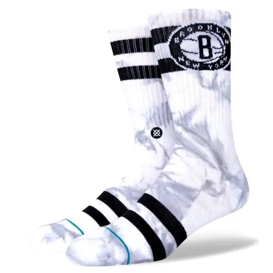 Discover Stance Adult Grey Crew Cotton InfiKnit NBA Basketball Brooklyn Nets Dyed Socks L