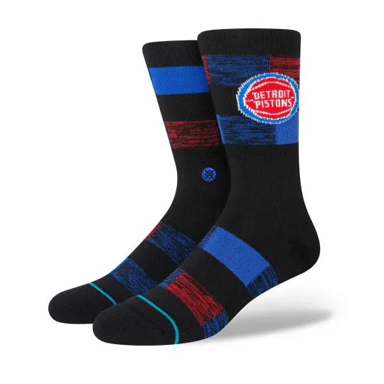 Discover Stance Adult Black Crew NBA Basketball Detroit Pistons Cryptic Socks Sz L 9-13