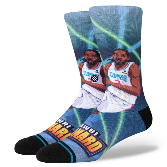 Stance Adult Multicolor Crew Polyester NBA Kawhi Leonard Fast Break Socks Sz M