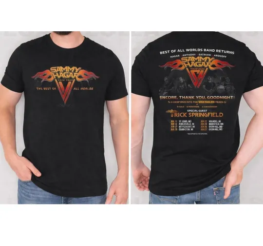 Discover Sammy Hagar Tour 2026 Double Sided T-Shirt