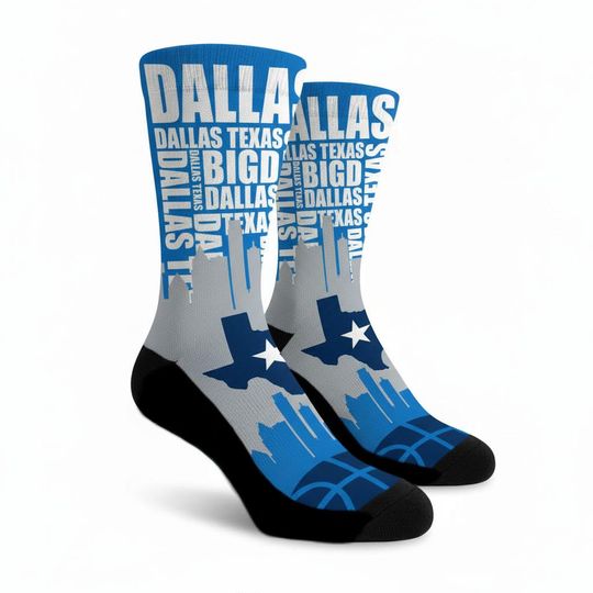 Dallas Socks Dallas Texas Socks Pro Basketball Socks Dallas Texas Socks