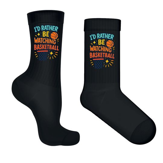 Discover Funny Basketball Socks: I'd Rather Be Watching, Unisex Novelty Socks