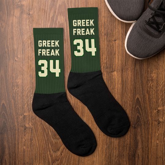 Giannis Antetoko Socks; Bucks NBA Socks; Milwaukee Bucks Socks; Premium Basketball Socks; Warm Comfortable Sports Socks -- UNISEX SOCKS