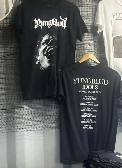 YUNGBLUD Australia T-shirt IDOLS 2026 Double Sided T-Shirt