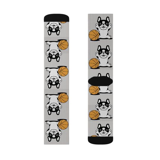 Discover Frenchie Socks Playful Dog-Themed Socks, Fun Sports Socks, Pet Lover Gift, Creative Accessories for Basketball Fans, Unique Sock Gift Idea