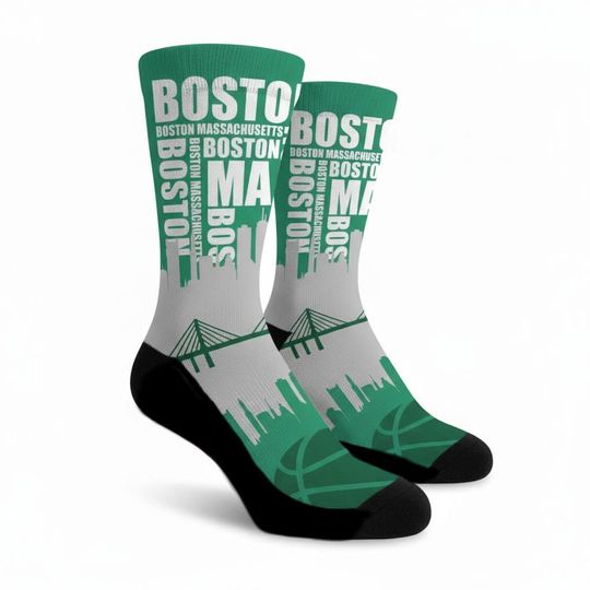 Discover Boston Socks Pro Basketball Socks City Socks Downtown Socks Skyline Socks