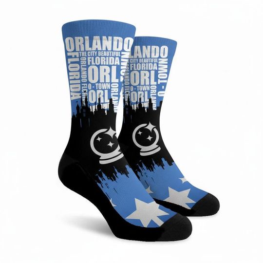 Discover Orlando Socks Pro Basketball socks Downtown Socks Orlando Florida Socks Skyline Socks