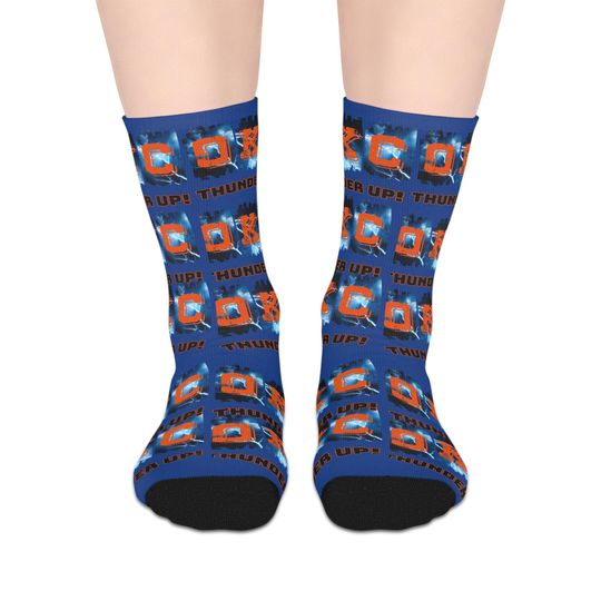 Discover OKC Thunder Socks for gifts for thunder fans playoff socks as Gift for Fans of OKC thunder Sporty Accessories for Dad OKC basketball gifts