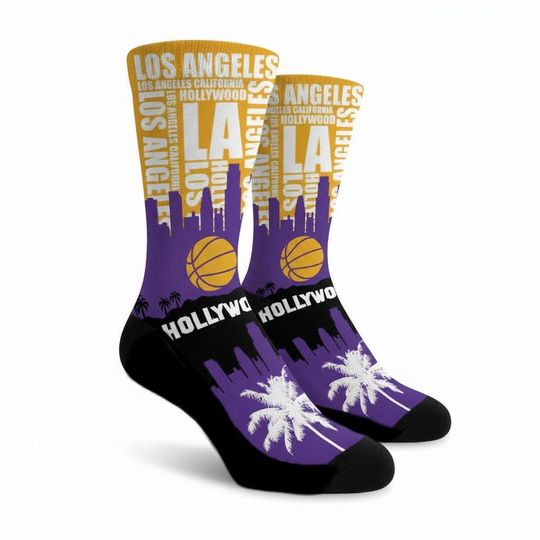 Discover Los Angeles Socks Skyline Socks Pro Basketball Socks Downtown Socks