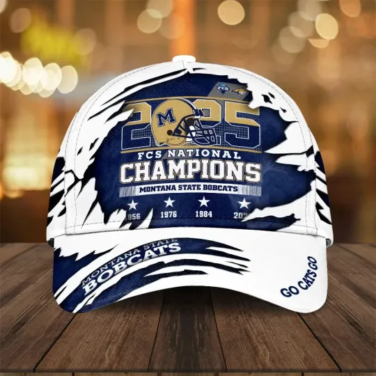 Discover State Bobcats Football 2025 National Champions Classic Cap