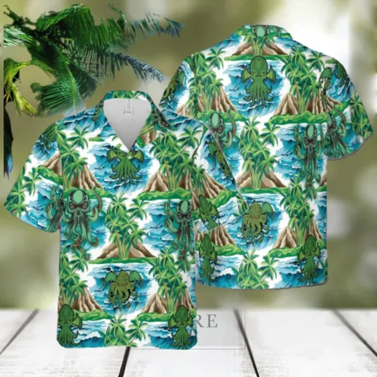 Discover Cthulhu Hawaiian 3D Shirt Style 8 For Men And Women Gift Beach Shirt