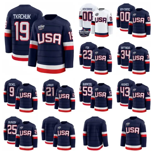 Discover Custom Men's Navy 2025 4 Nations Stitched Hockey Jersey  S-3XL