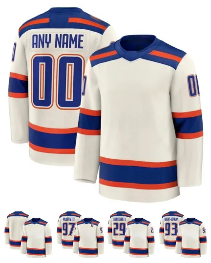 Discover Custom Men's Light Beige Alternate All Stitched Hockey Jersey Sz XS-6XL