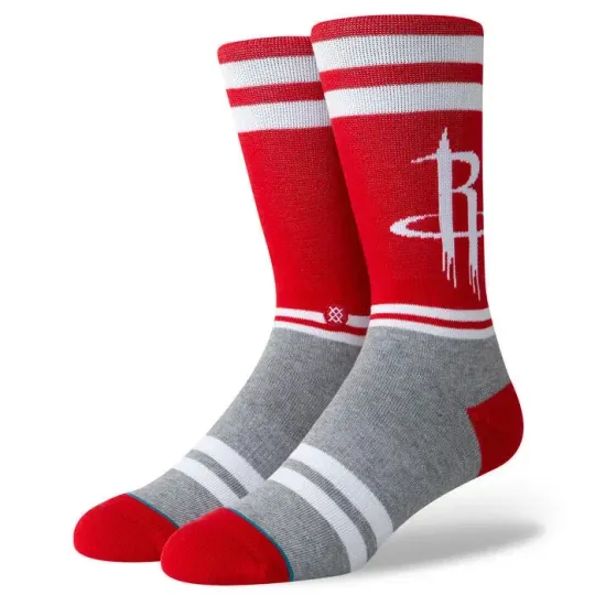 Stance Adult White Red Crew Cotton NBA Houston Rockets City Gym Socks