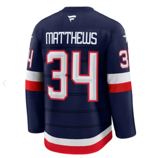 AUSTIN MATTHEWS TEAM USA 4 NATIONS FACE-OFF HOCKEY JERSEY