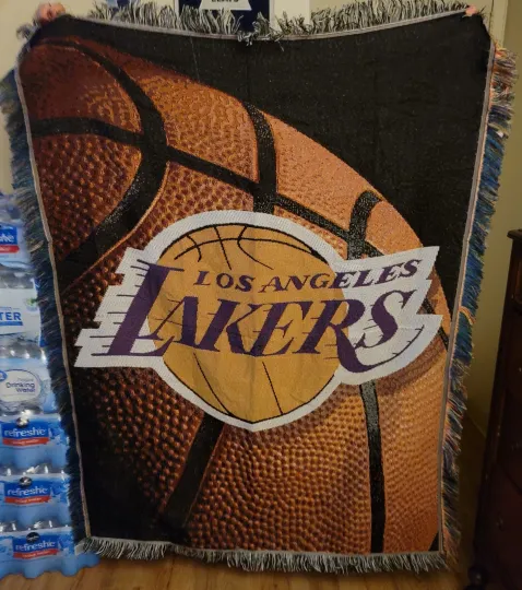 Discover Los Angeles Lakers NBA Basketball Woven Throw Blanket 60x46 New