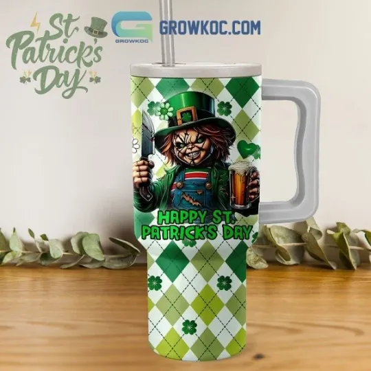 Child’s Play Chucky St. Patrick’s Day 40oz Tumbler with Handle