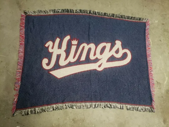 Discover Sacramento woven Blanket Red Blue NBA Basketball  3 feet by 5 feet made in USA