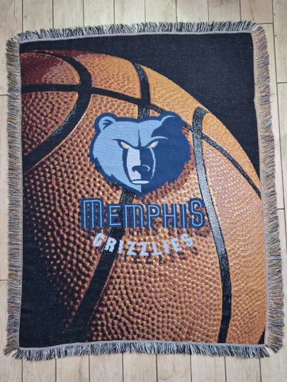 Discover Memphis Grizzlies Wall Tapestry Throw Blanket Woven Bear Basketball NBA 62"x49"