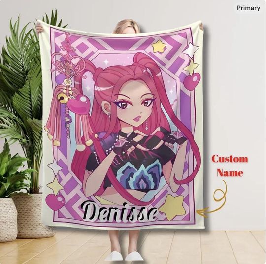 Discover Personalized Kpop Demon Hunters Blanket, Custom Anime Huntrix Blanket