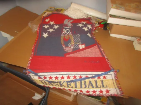 Discover Unique 1996 W.T.C. Woven Basketball Wall Hanging Blanket REDUCED