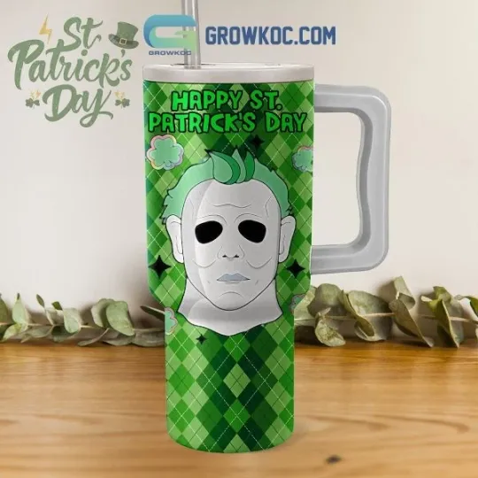 Discover Michael Myers Halloween St. Patrick’s Day 40oz Tumbler with Handle