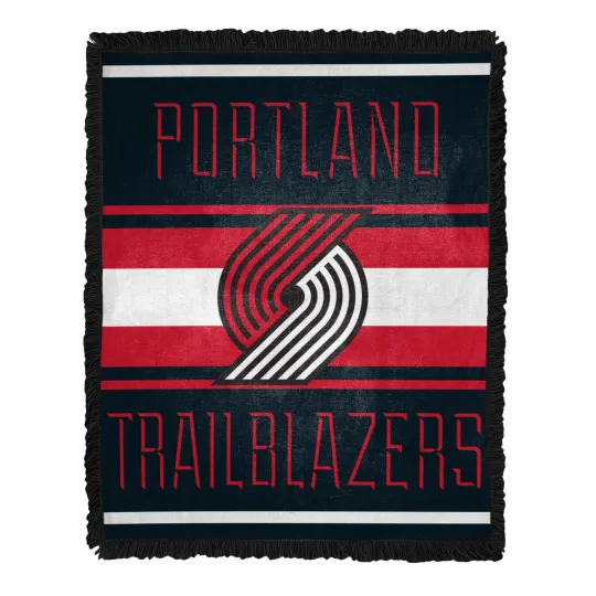 Discover Northwest NBA Portland Trailblazers Nose Tackle Woven Jacquard Throw Blanket